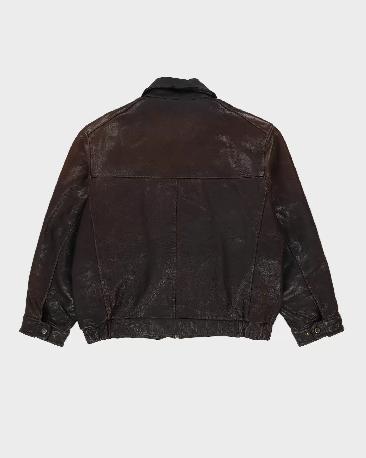 00s Brown Leather Jacket - XL