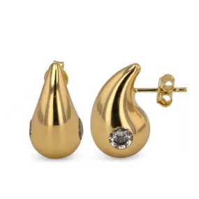 14K Yellow gold medium drop earrings-227130