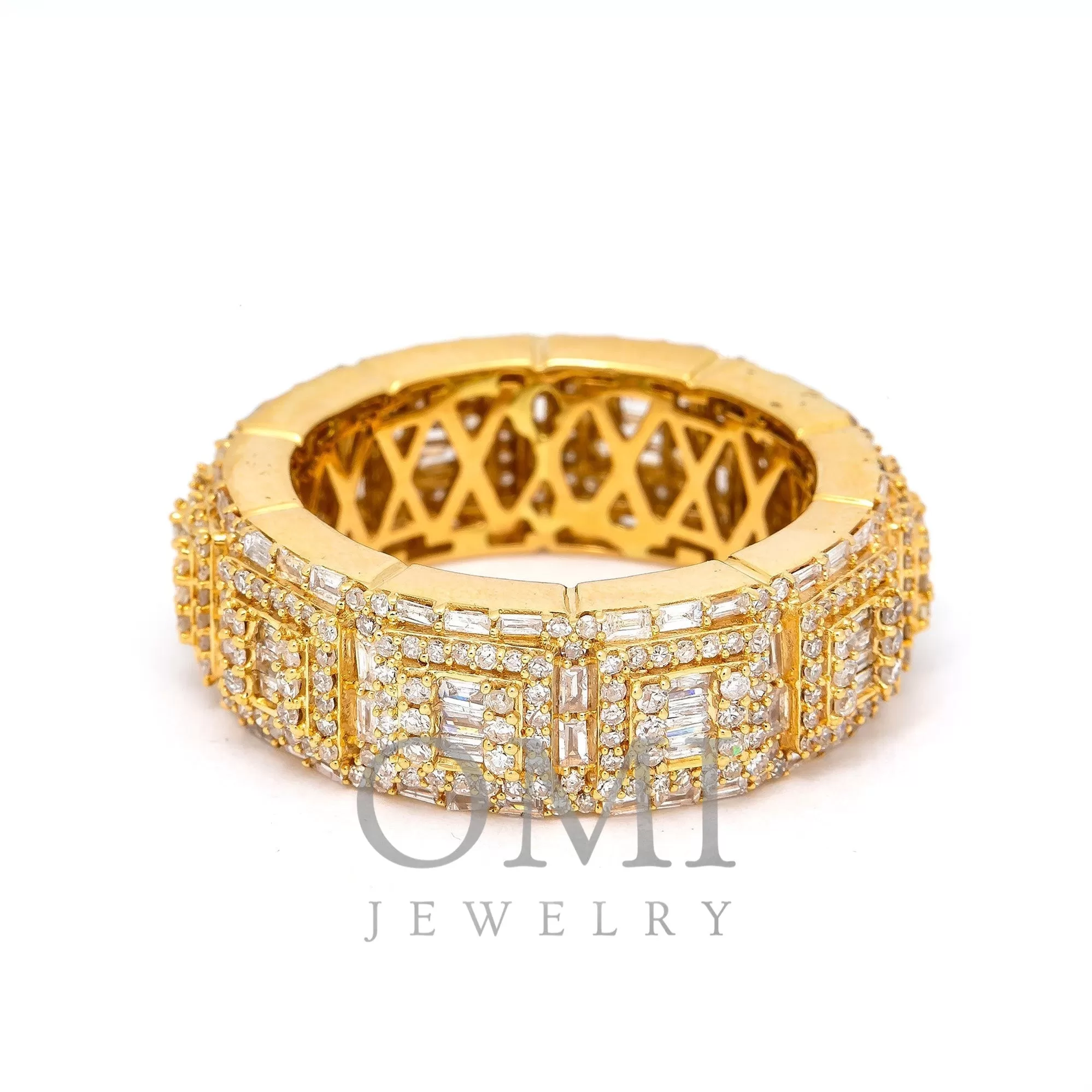 14K YELLOW GOLD MEN'S DIAMOND RING 2.80 CT