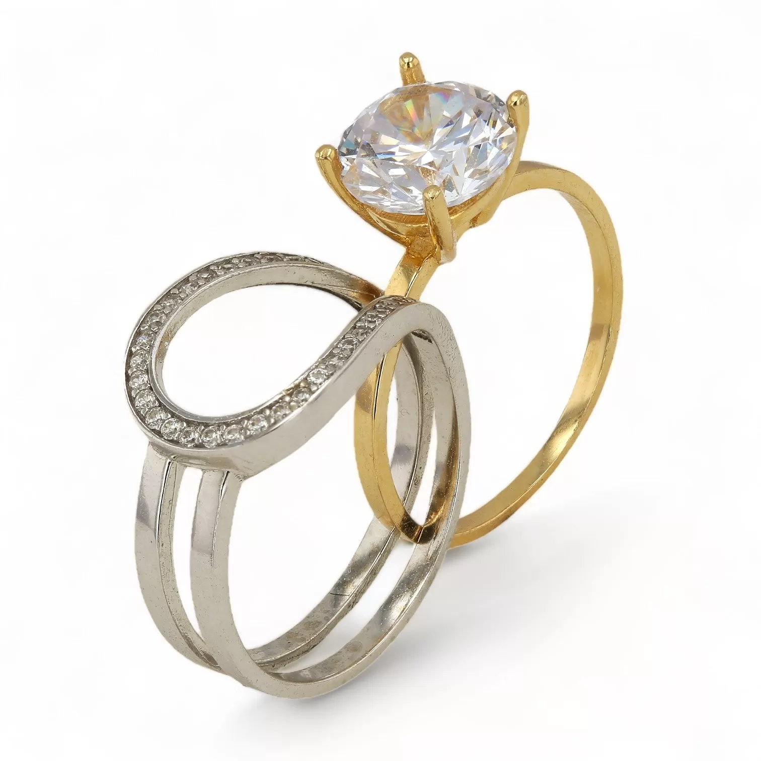 14K Yellow Gold Two Tones Engagement Ring - 224339