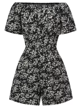 1950s Ditsy Floral Off-Shoulder Romper