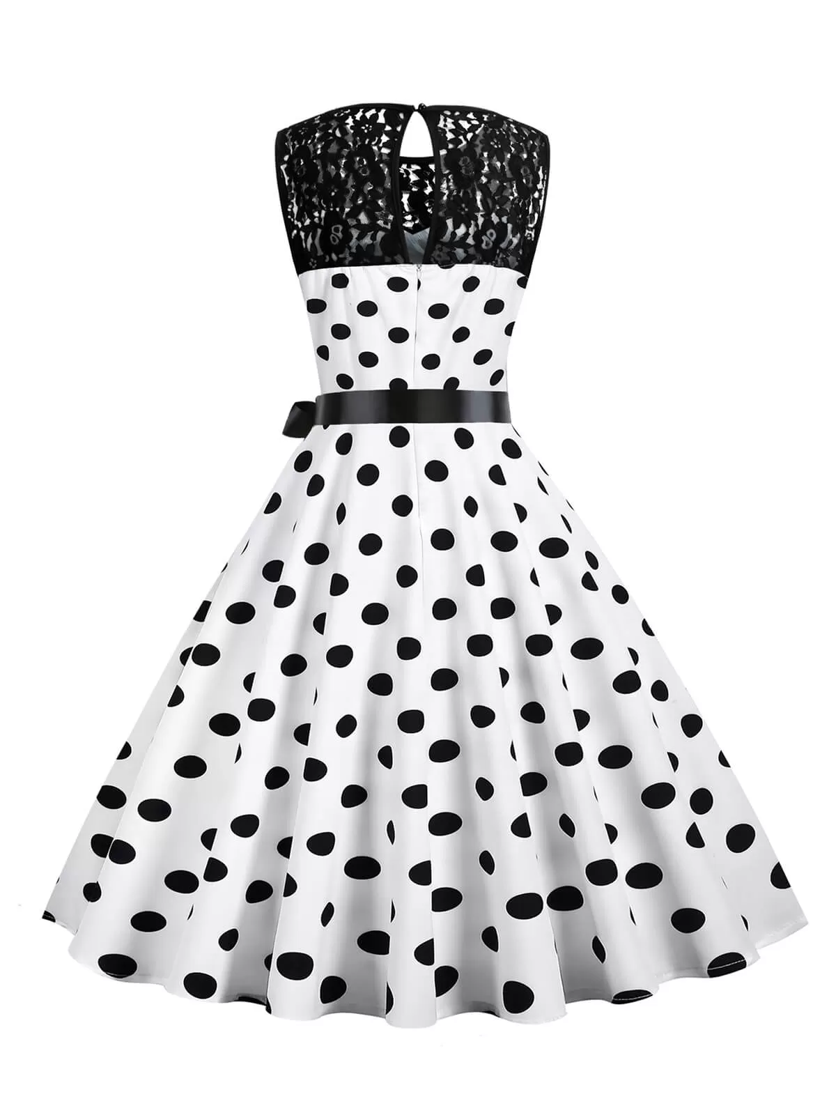 1950s Polka Dot Lace Patchwork Dress