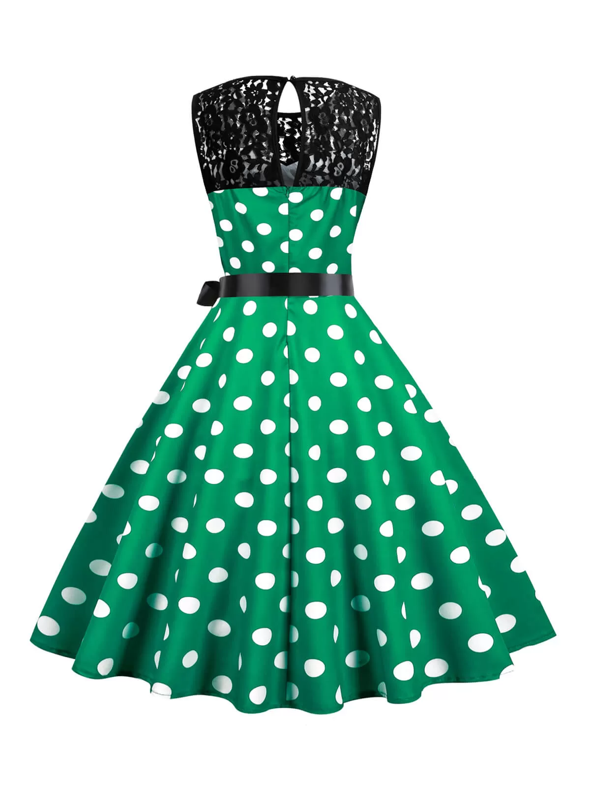 1950s Polka Dot Lace Patchwork Dress