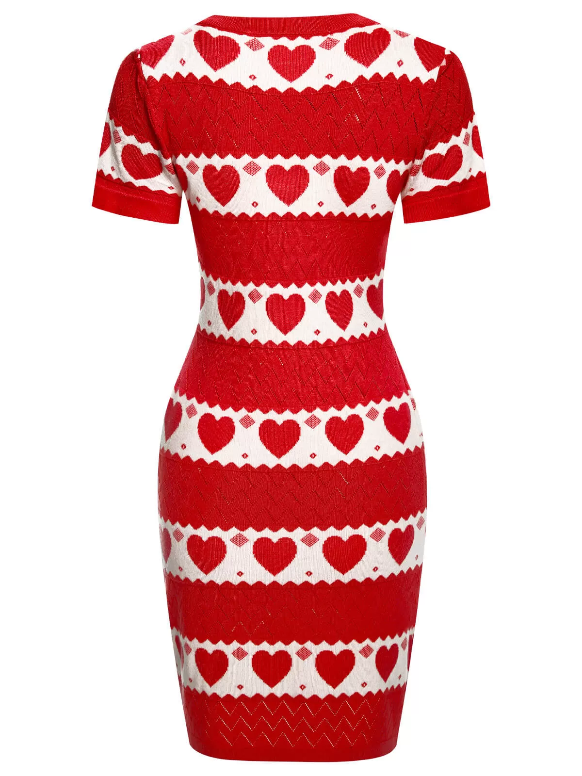 1960s Heart Short Sleeved Knitted Dress