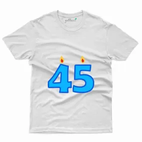 45th Candle Design T-Shirt - 45th Birthday Tee