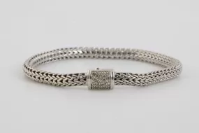 7" John Hardy 925 Silver & 18k Gold 0.23tcw Diamond Bracelet (16.86g.)