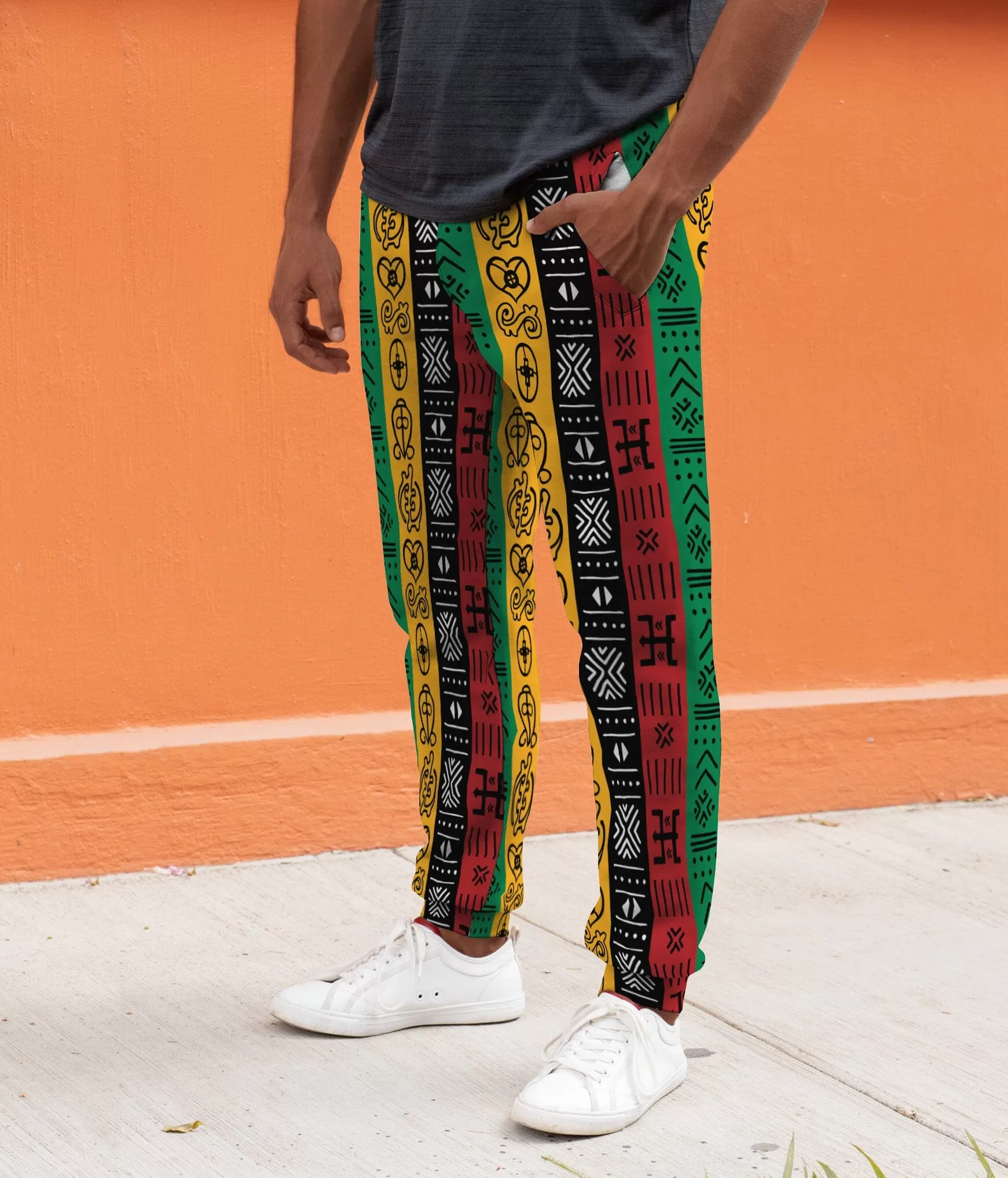 African Symbols In Pan African Colors Joggers