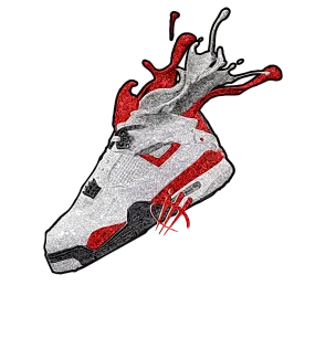 Air Jordan 4 "Red Cement" White T-Shirt (SPLASH)