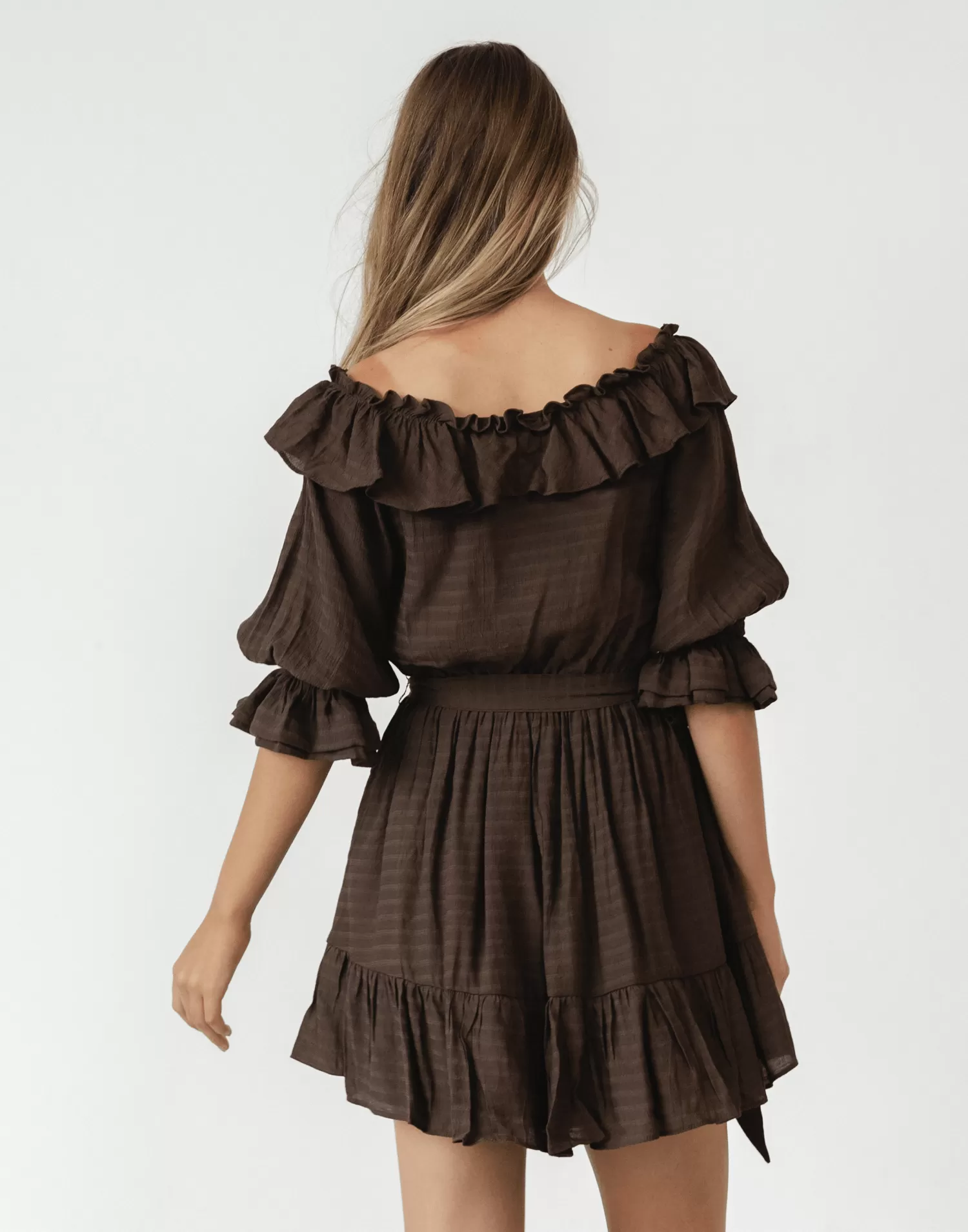 Allery Mini Dress (Brown)