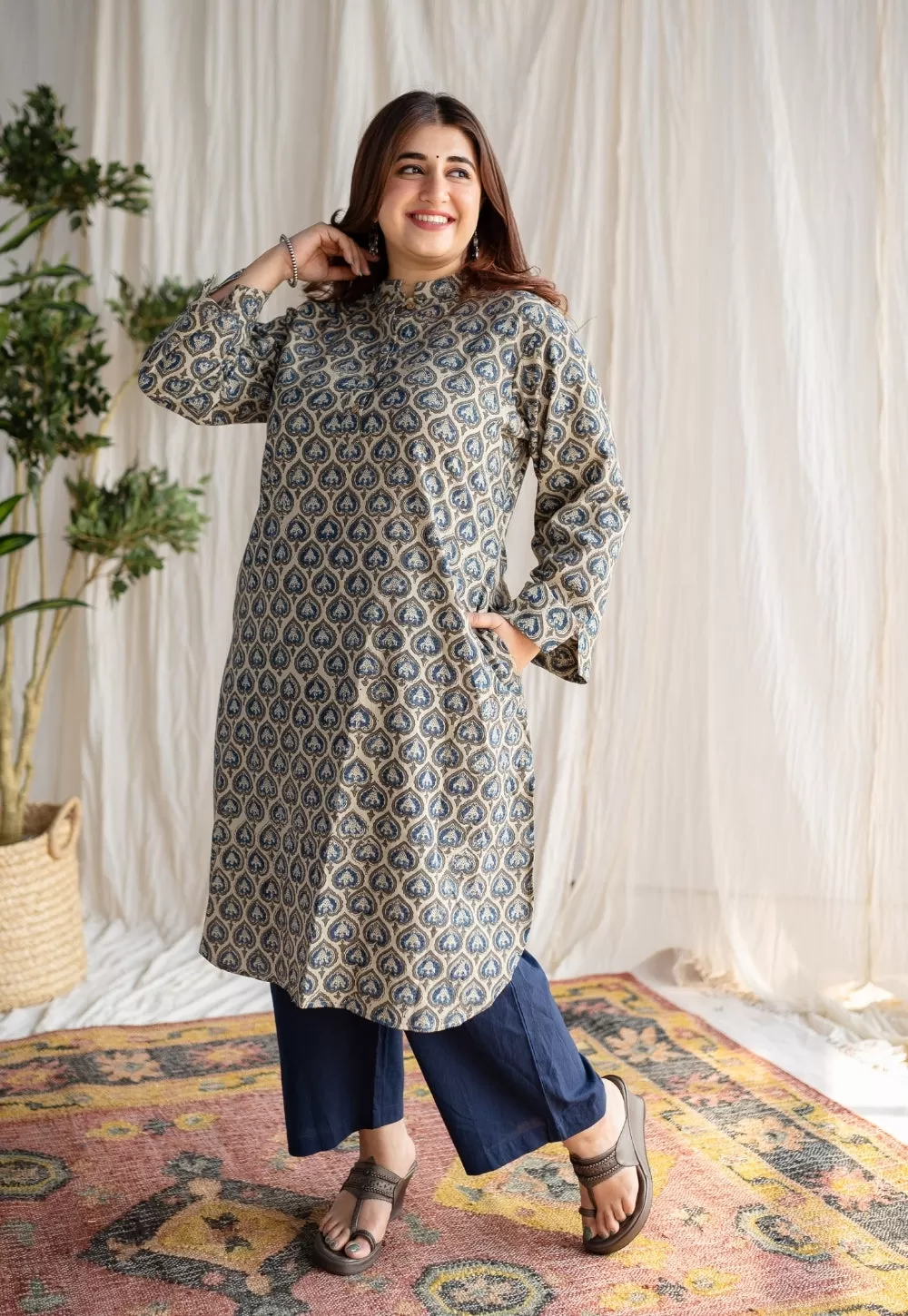 Anifa Ajrakh Cotton Kurta