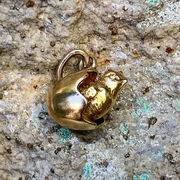 Antique Egg & Bird Charm