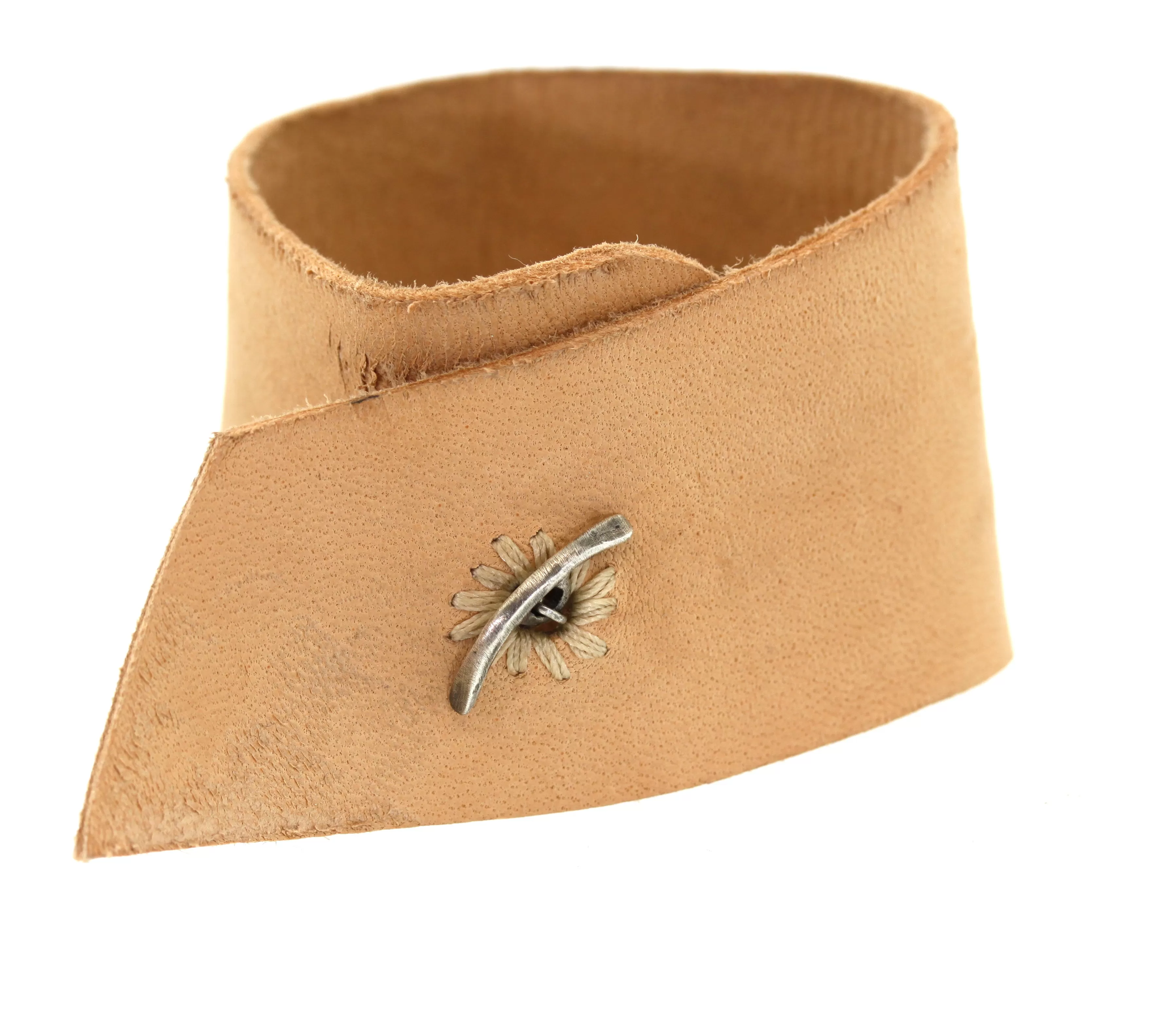 Baguette Diamond Leather Cuff Bracelet