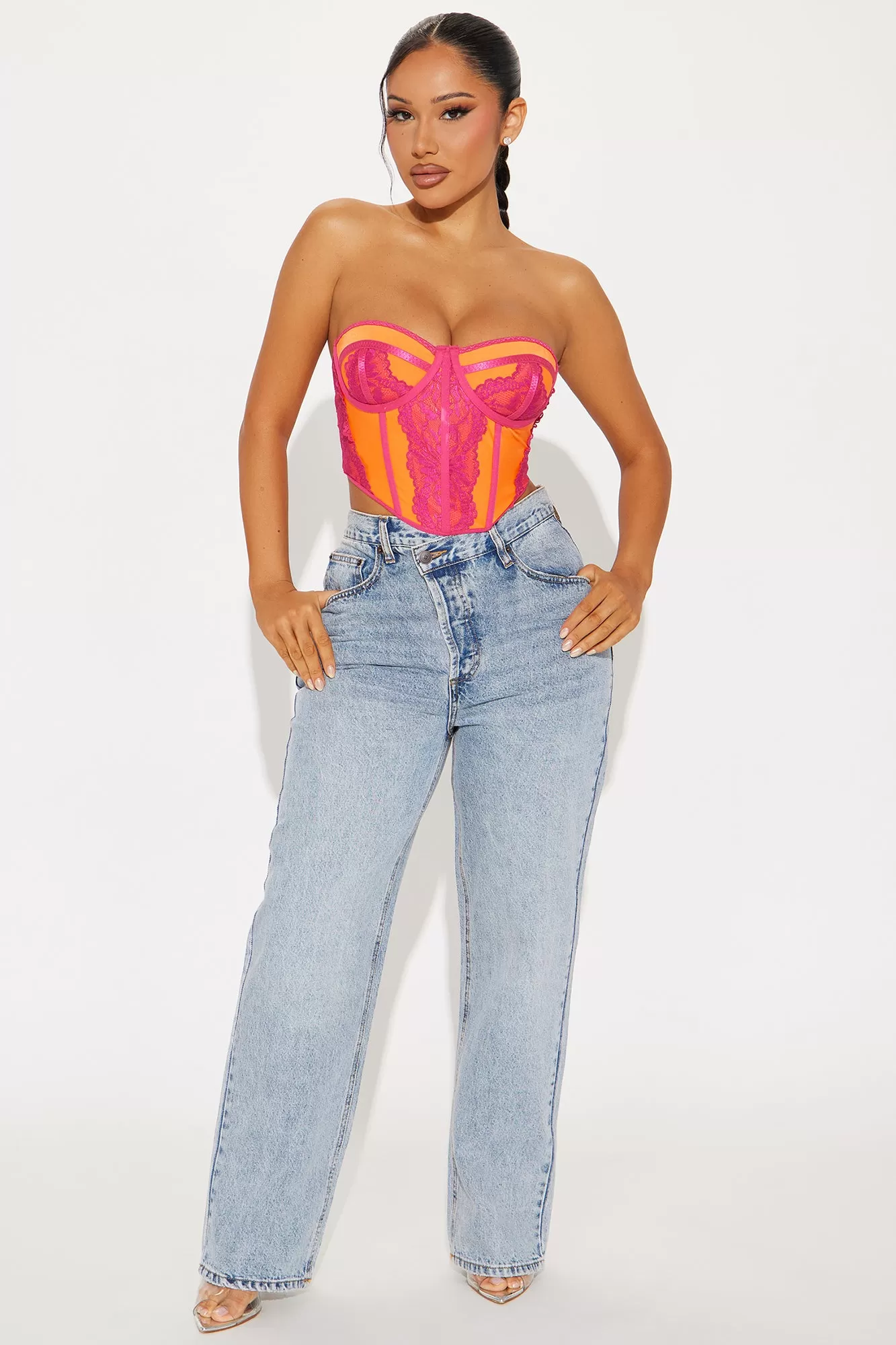 Bailey Corset Top - Orange/combo