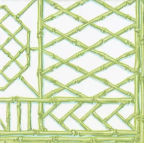 Bamboo Pattern  Paper Napkins - Moss Green - (cocktail or guest)