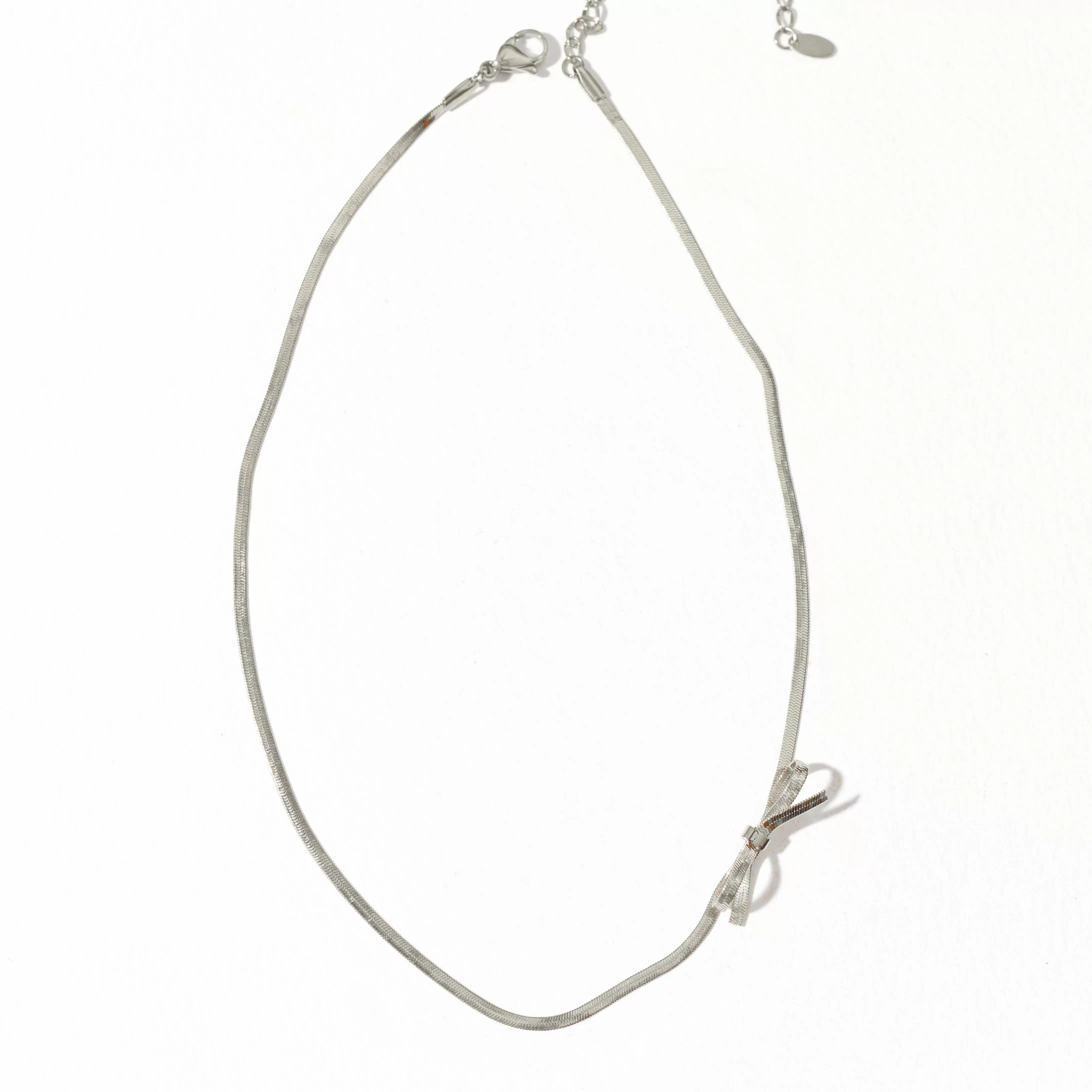 Bella Bow Necklace | Silver