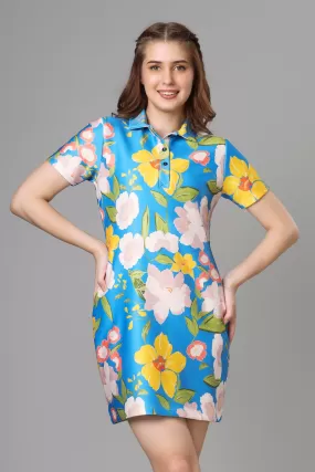 Bestselling Floral Printed Polo Dress For Women