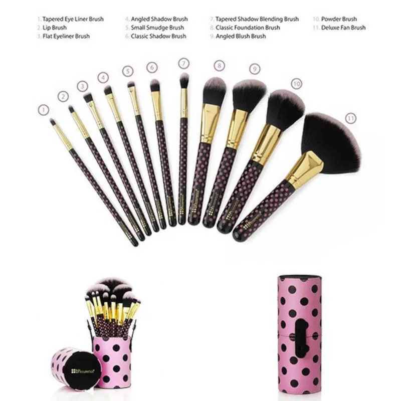 BH Cosmetics Pink-A-Dot 11 Piece Brush Set