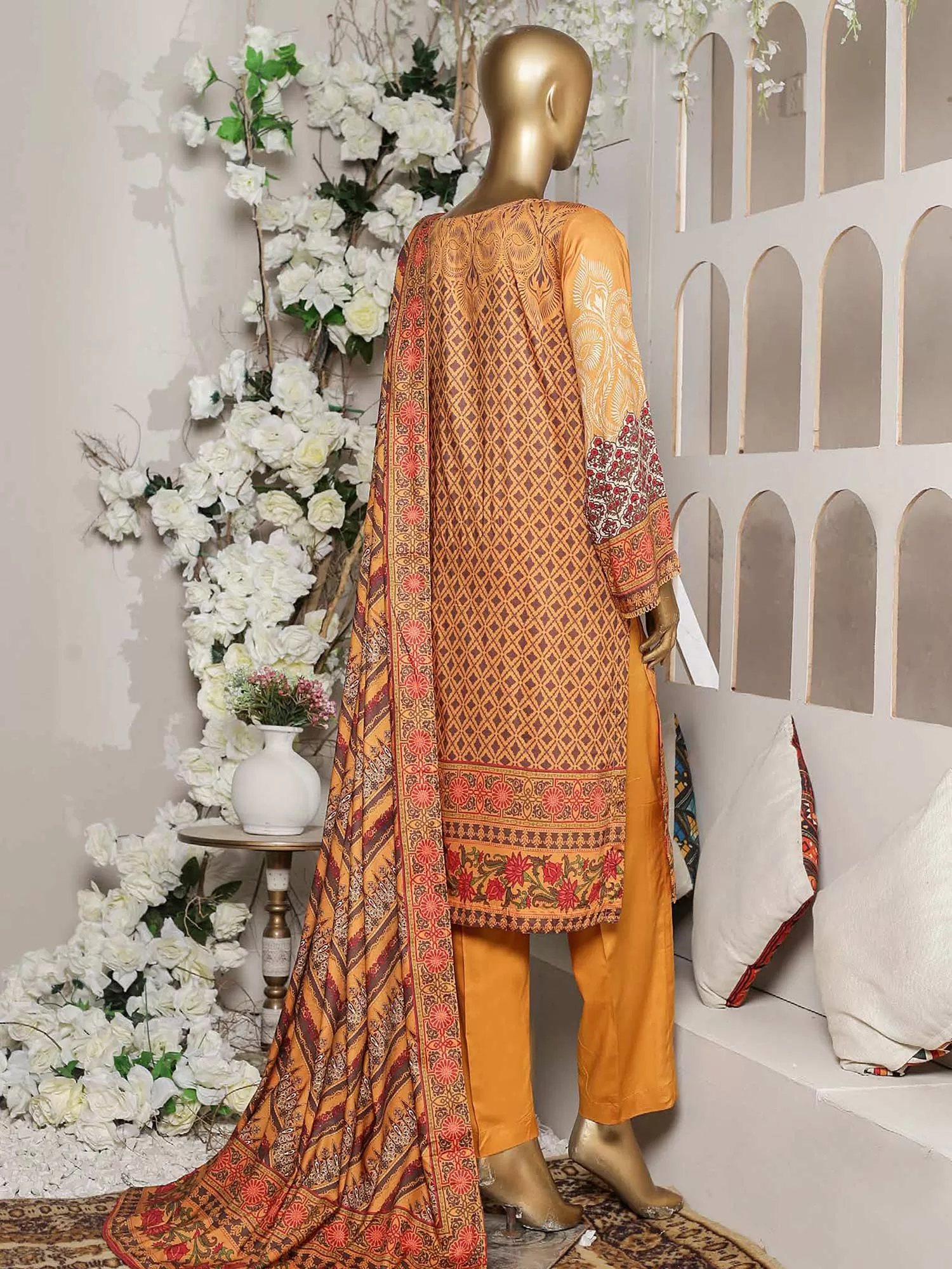 Bin Saeed Mustard Winter Linen Suit