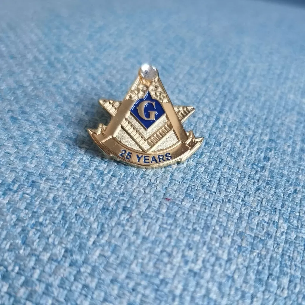 Blue Lodge 25 Years Freemason Masonic Lapel Pin