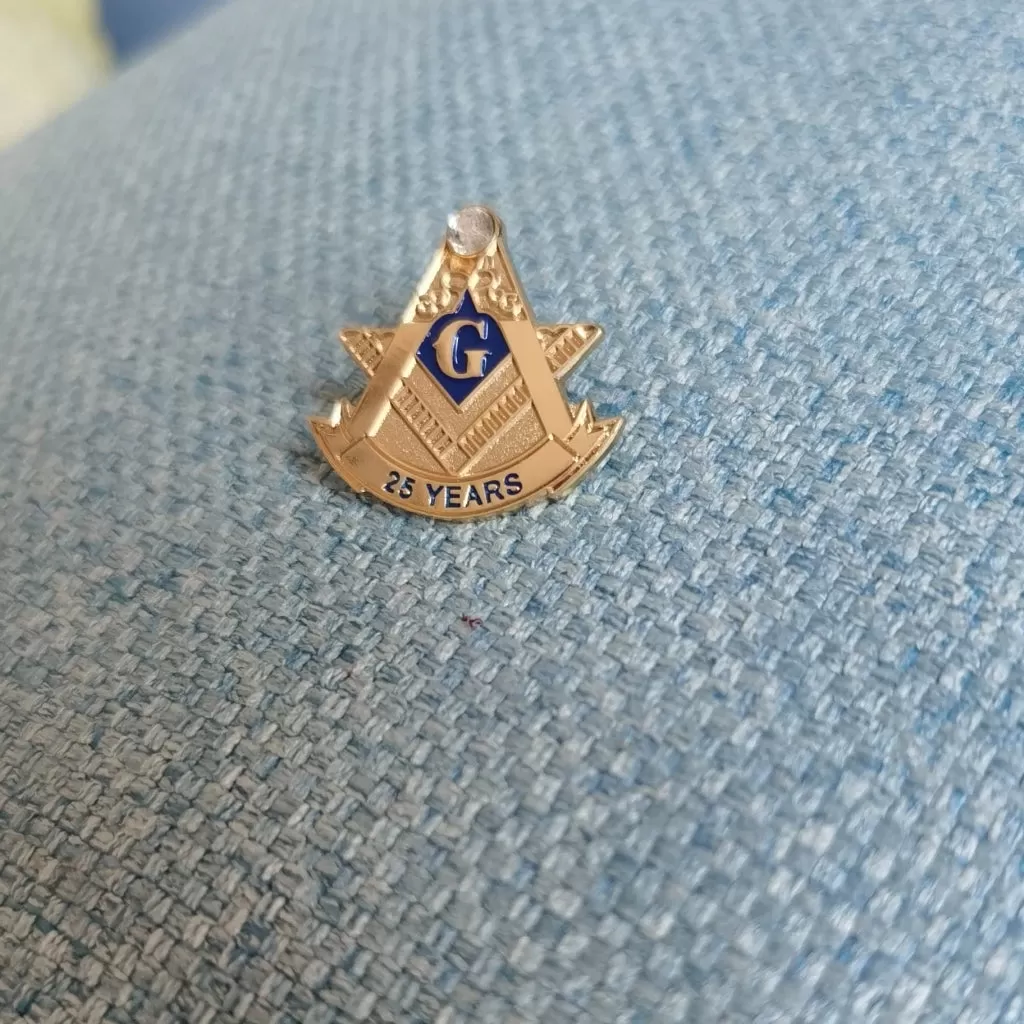 Blue Lodge 25 Years Freemason Masonic Lapel Pin