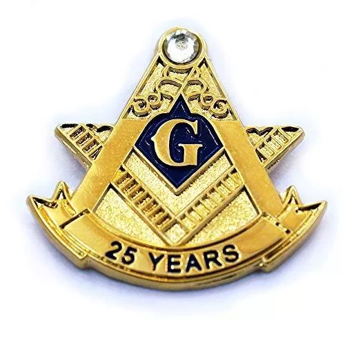 Blue Lodge 25 Years Freemason Masonic Lapel Pin