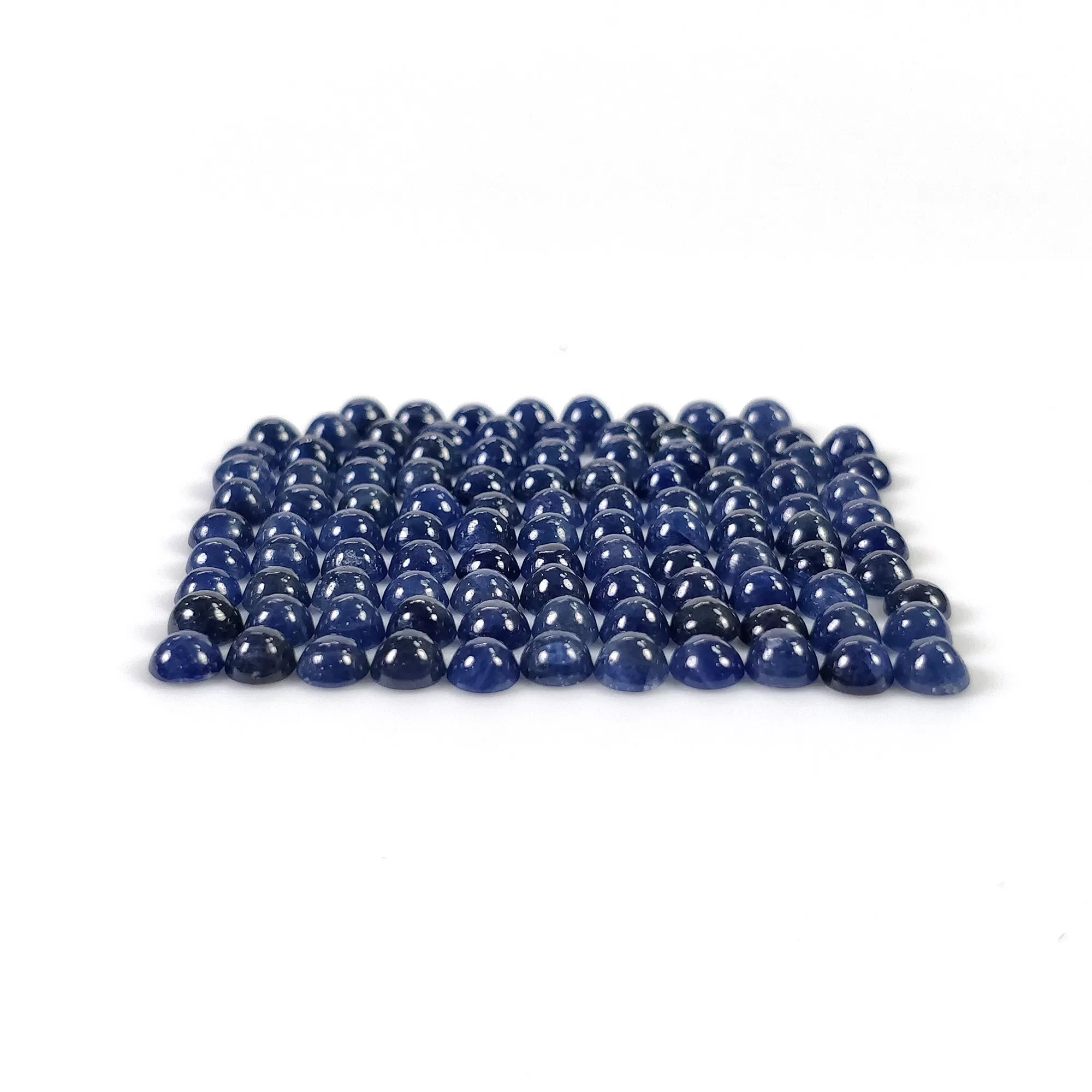 BLUE SAPPHIRE Gemstone Cabochon : 42.00cts Natural Untreated Sapphire Round Shape 4mm 107pcs