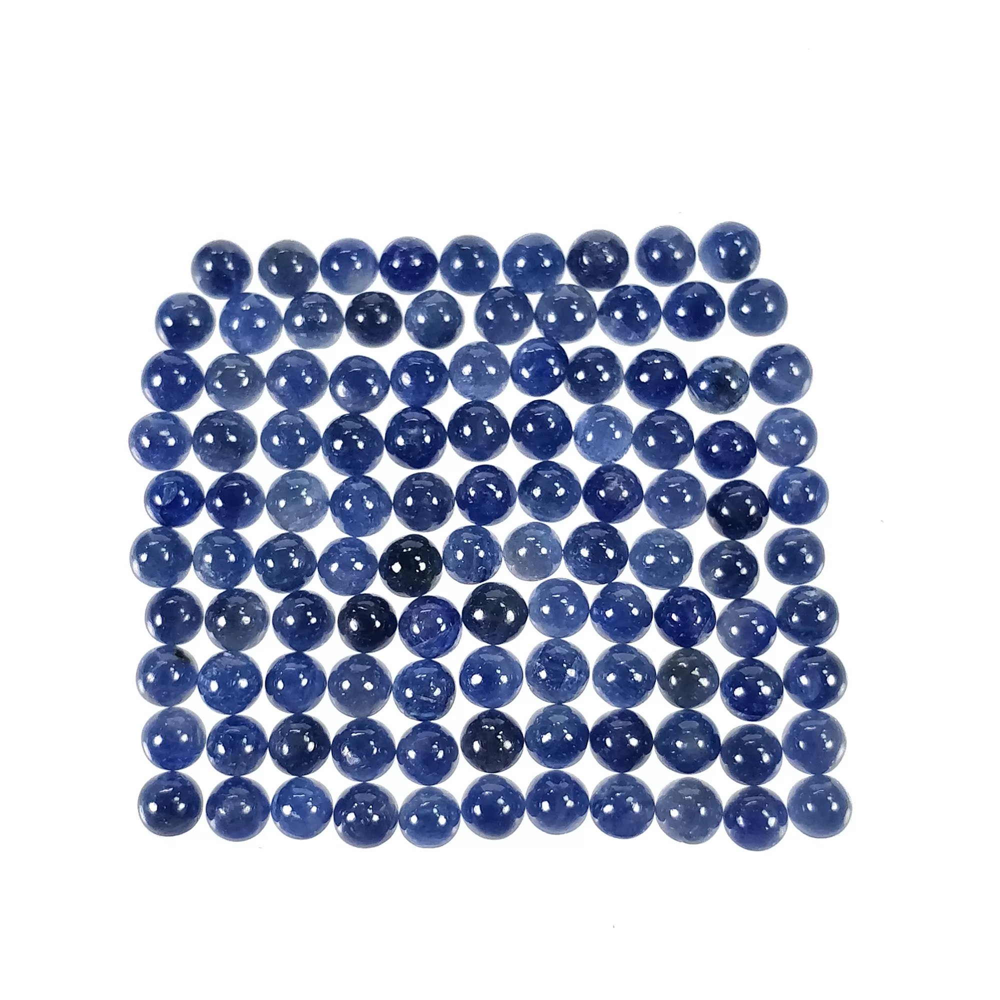 BLUE SAPPHIRE Gemstone Cabochon : 42.00cts Natural Untreated Sapphire Round Shape 4mm 107pcs