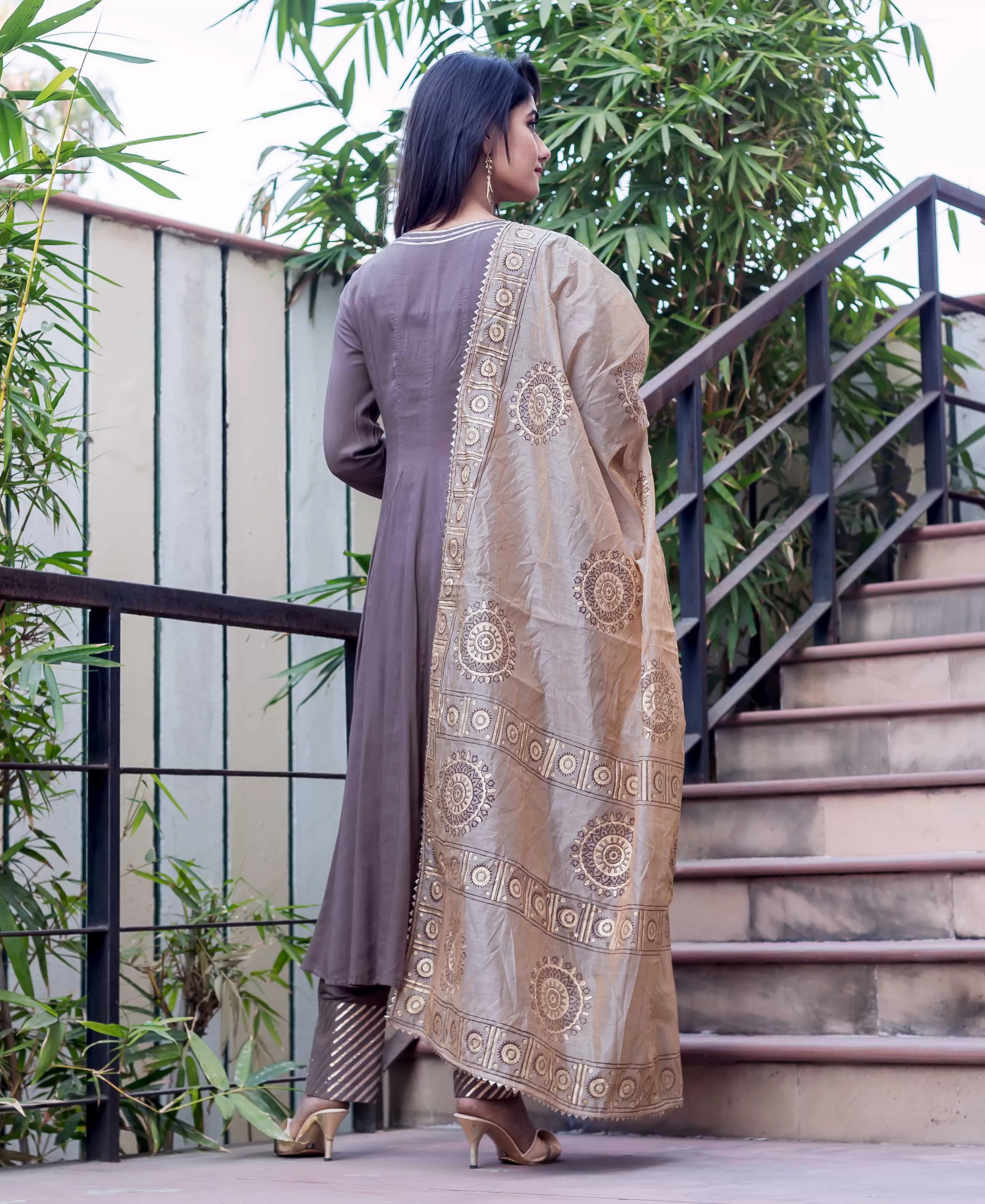 Brown Anarkali Kurta