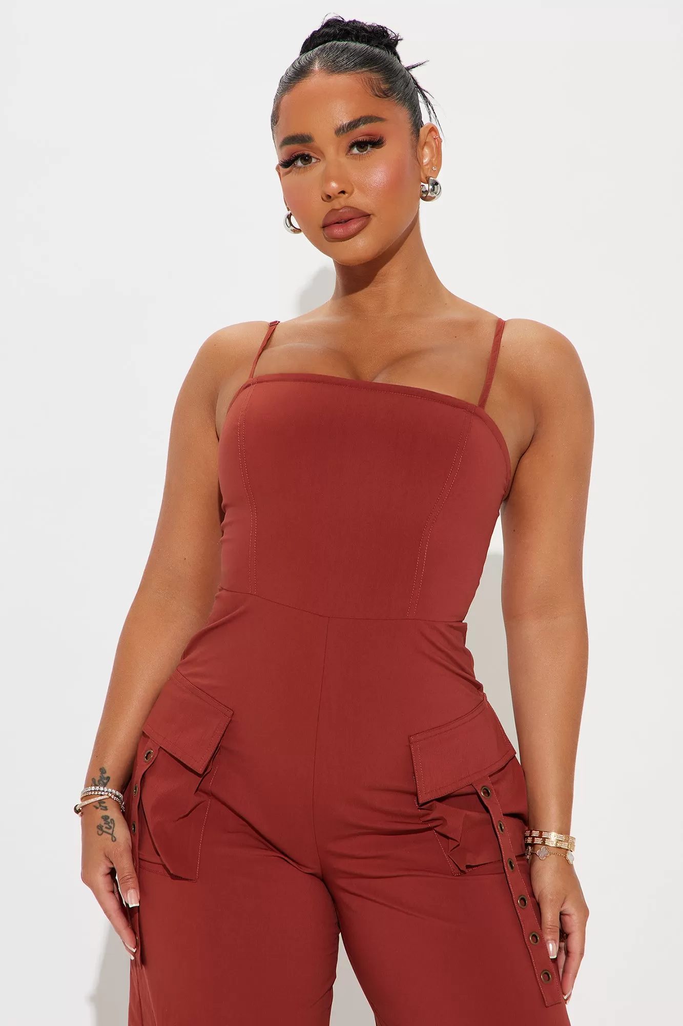 Cadet Cutie Jumpsuit - Cognac