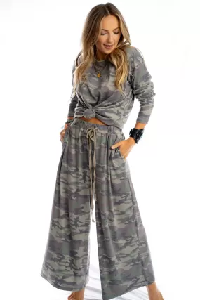 Calling All Camo Lounge Pants - Olive