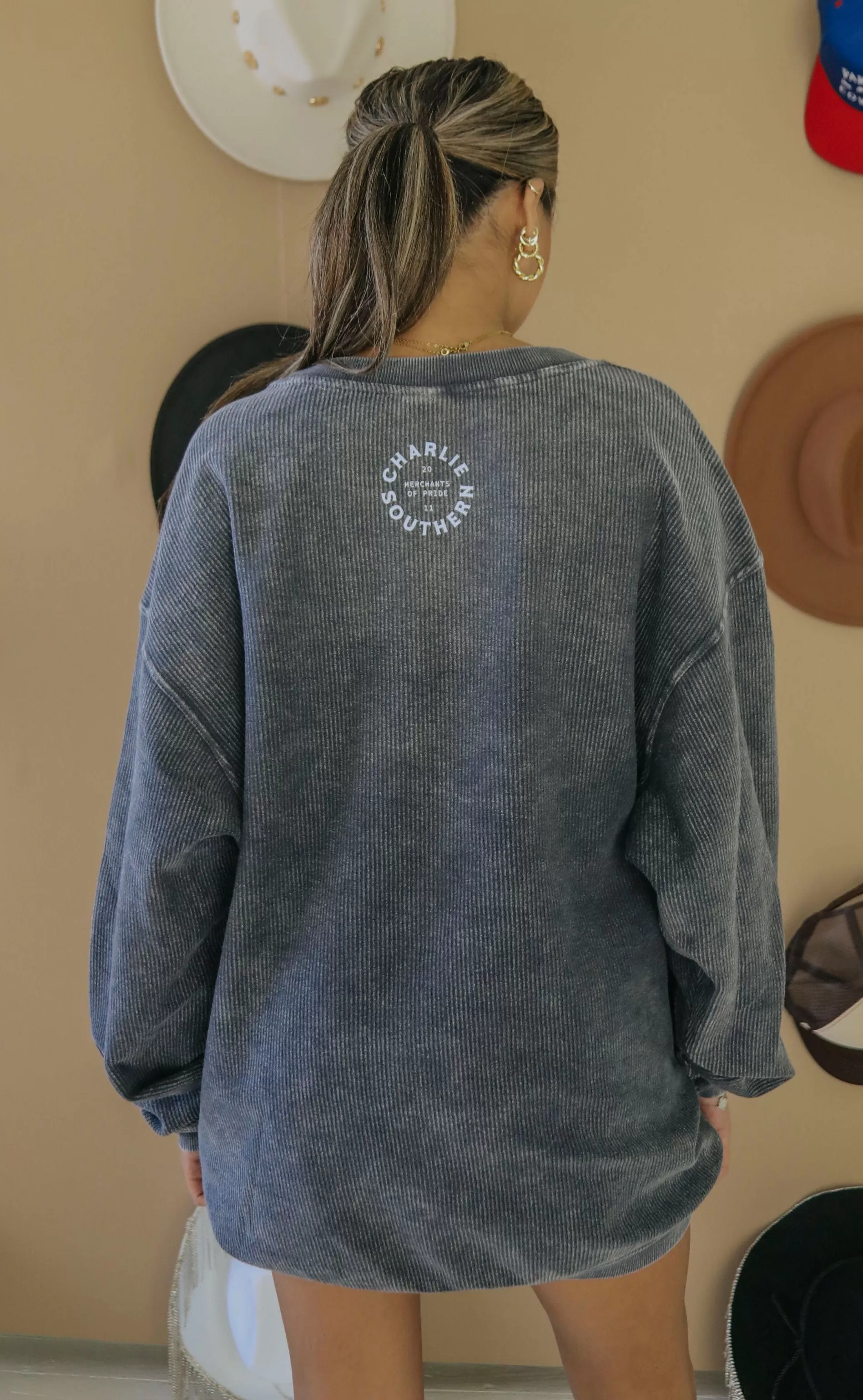 charlie southern: support local cowgirl corded sweatshirt