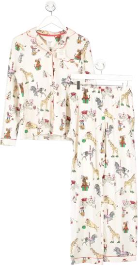 Chelsea Peers Cream Carnival Christmas Organic Cotton Pyjama Set UK 8