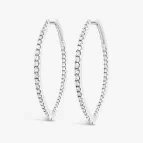 Chevron 1.5 Eternity 1.00CT Hoop Earrings