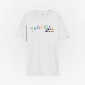 COLLEGE TEE WHT/MULTI