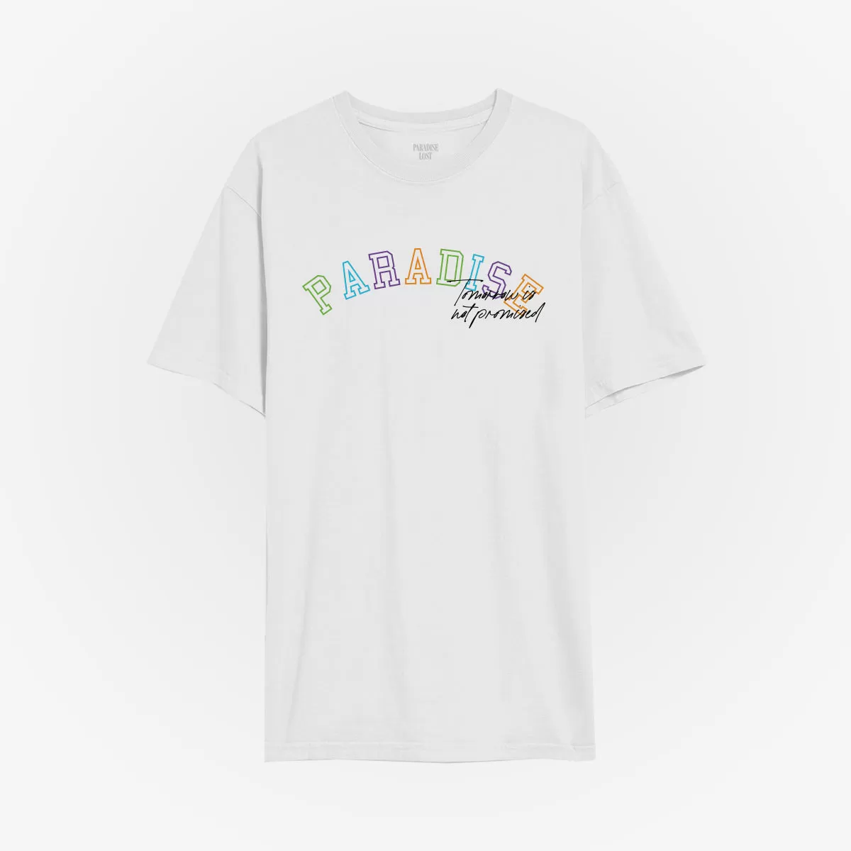 COLLEGE TEE WHT/MULTI