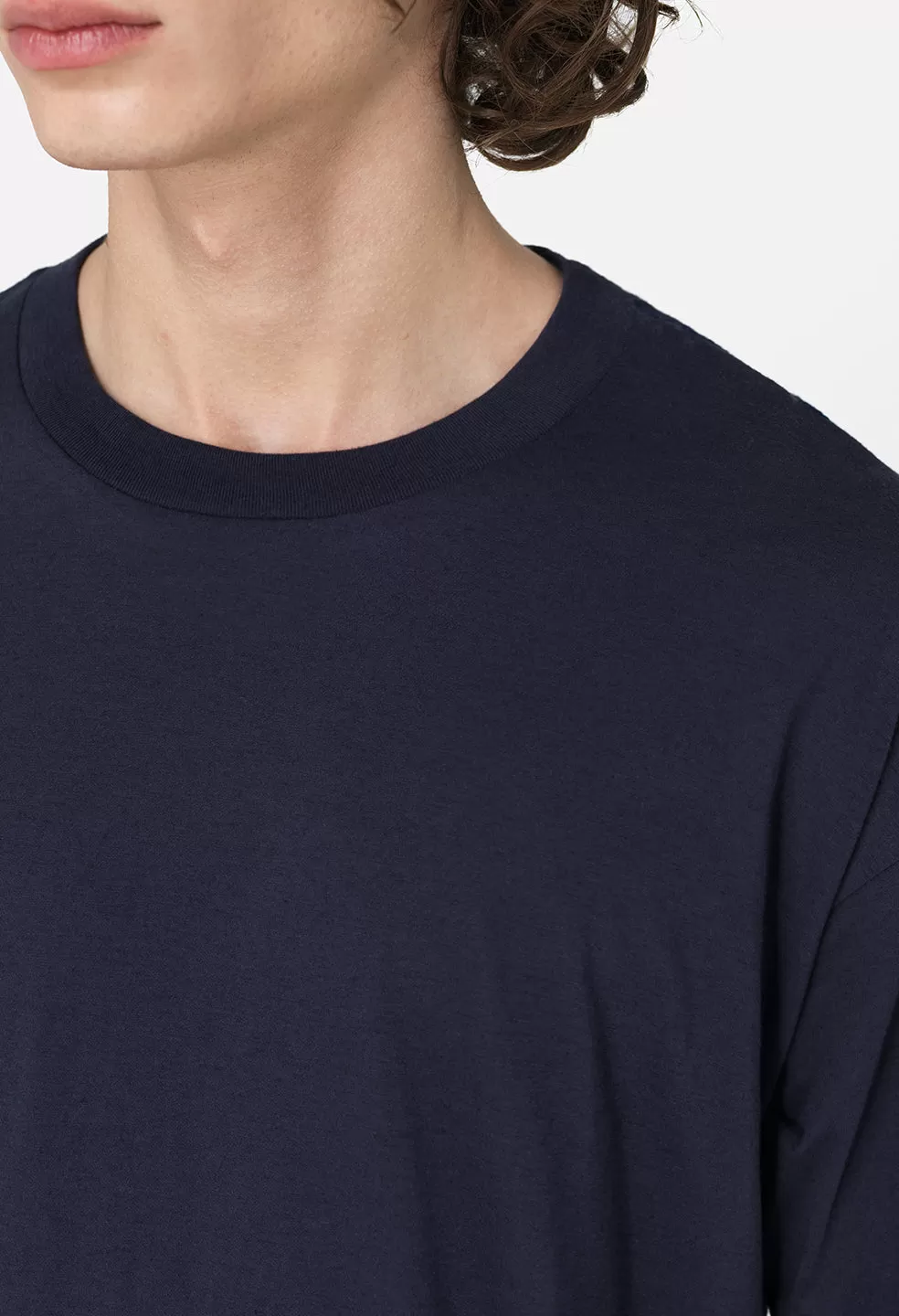 Cotton Cashmere Crew / Navy