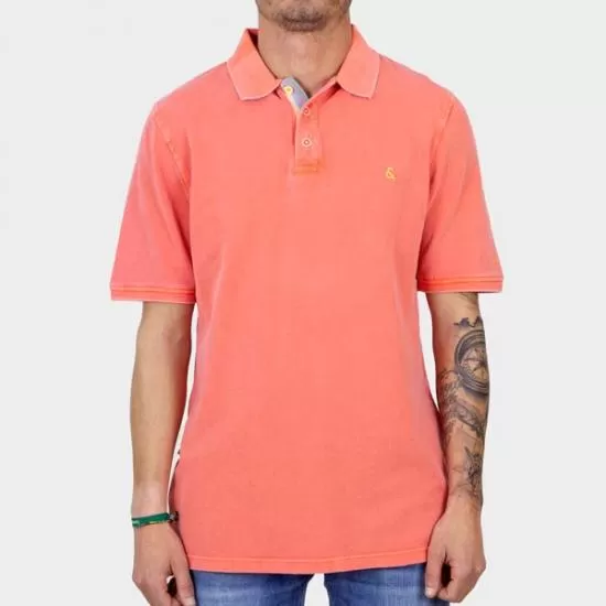 Cotton Polo - Washed Salmon