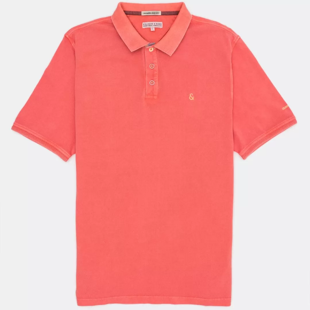 Cotton Polo - Washed Salmon