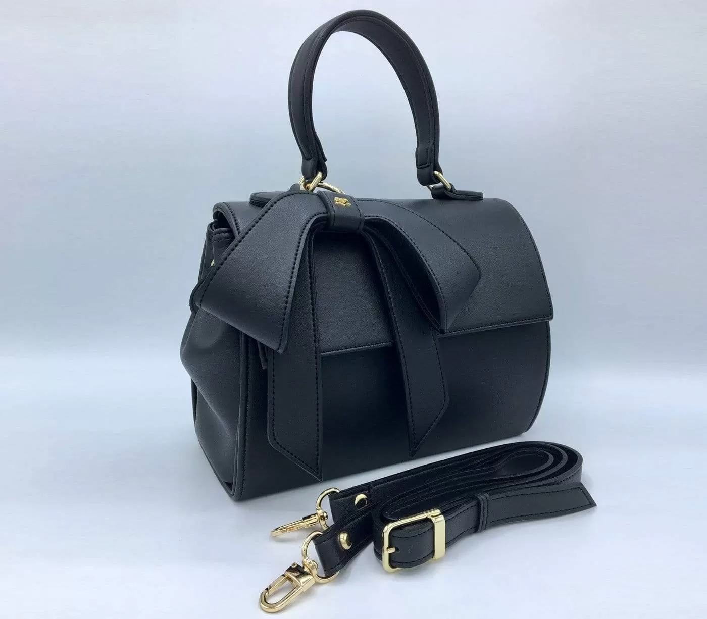 Cottontail Vegan Leather Handbag | Black