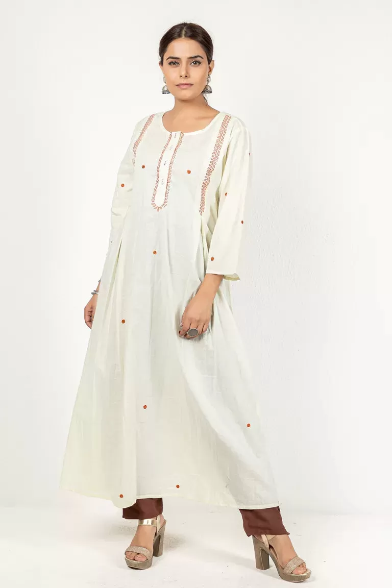 Creamy Yellow Cotton Kurta