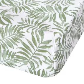 Crib flat sheet - Tropical green