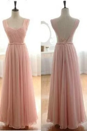 Custom Blush Pink Sexy Prom Dress Gown Backless Prom Dresses Long Bridesmaid Dresses