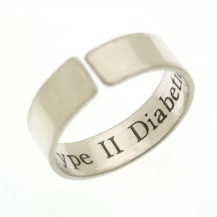 Custom Diabetic Medical ID Ring