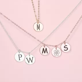 Custom Initial Disc Necklace