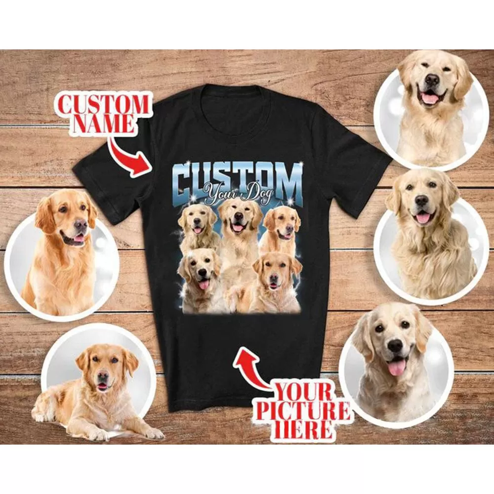 Custom Your Pet Bootleg Rap Pure Cotton Tee Shirts Insert Your Design For Men Women (recommend you to choose  2 of your original size)