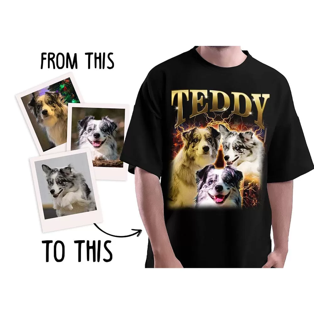 Custom Your Pet Bootleg Rap Pure Cotton Tee Shirts Insert Your Design For Men Women (recommend you to choose  2 of your original size)