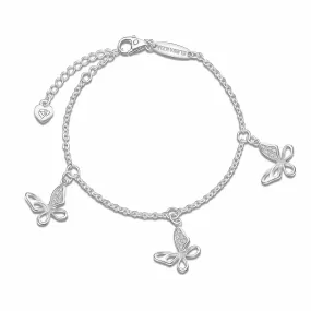 CZ Open Wings Butterfly Bracelet Sterling Silver