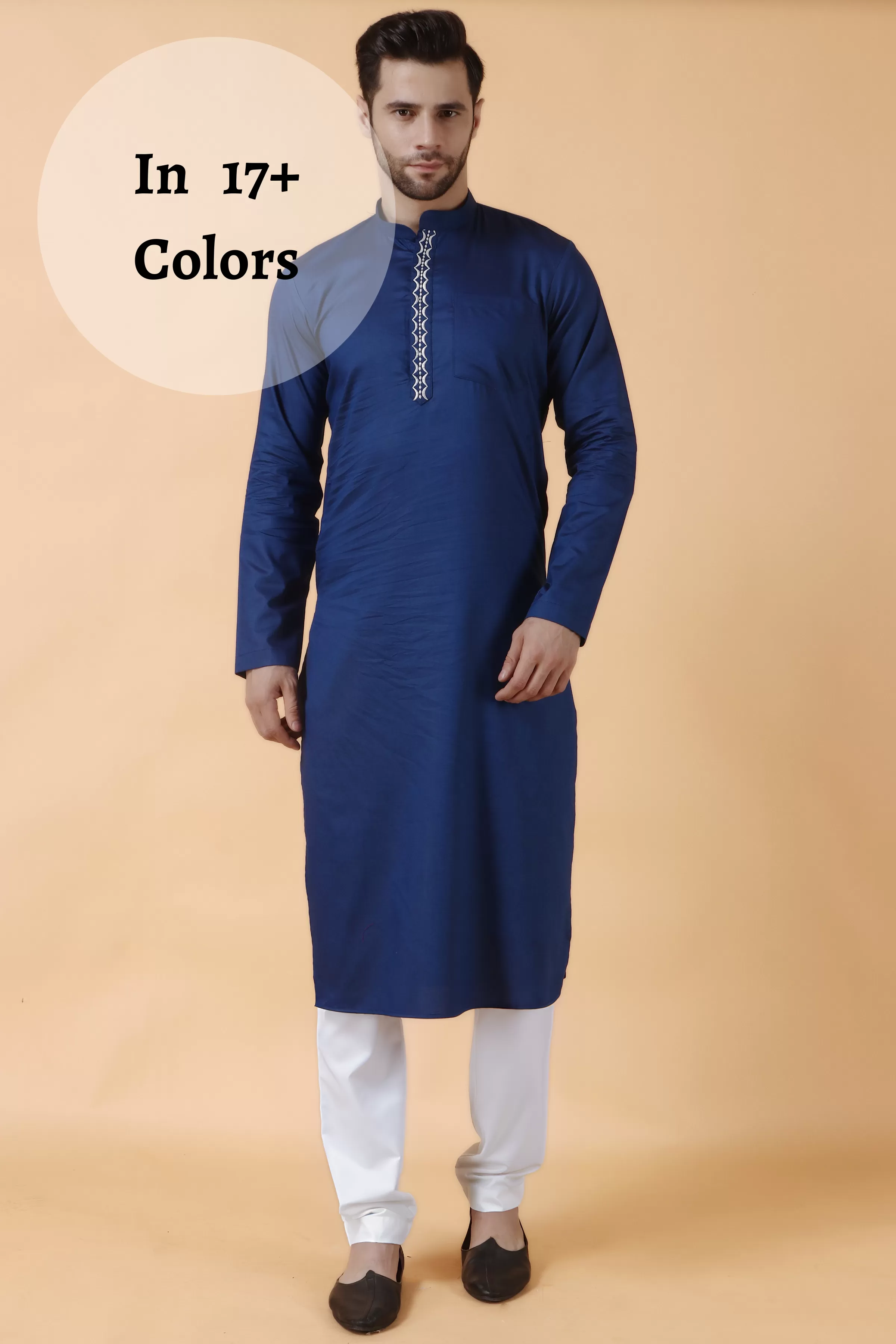 Dark Blue Cotton Kurta