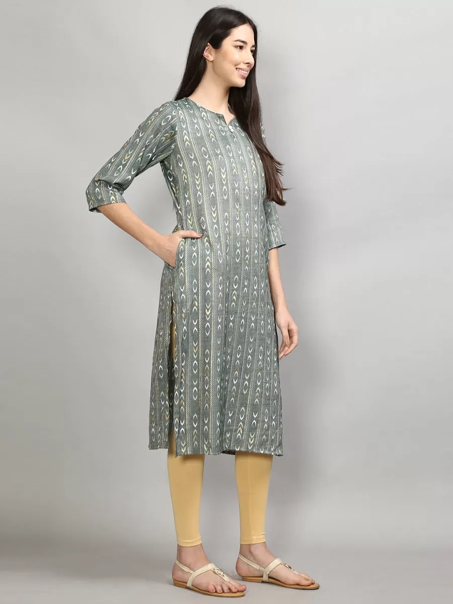 Dazzling Dark Green Geometric Printed Kurta