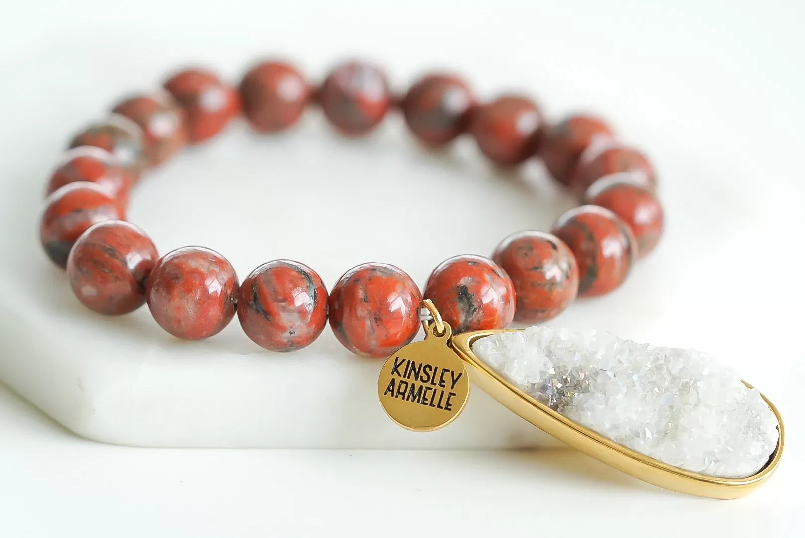 Druzy Collection - Jasper Quartz Drop Bracelet